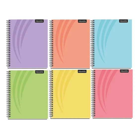 6 Cuadernos Universitario Cuadro Grande Proarte Pastel 100h Color