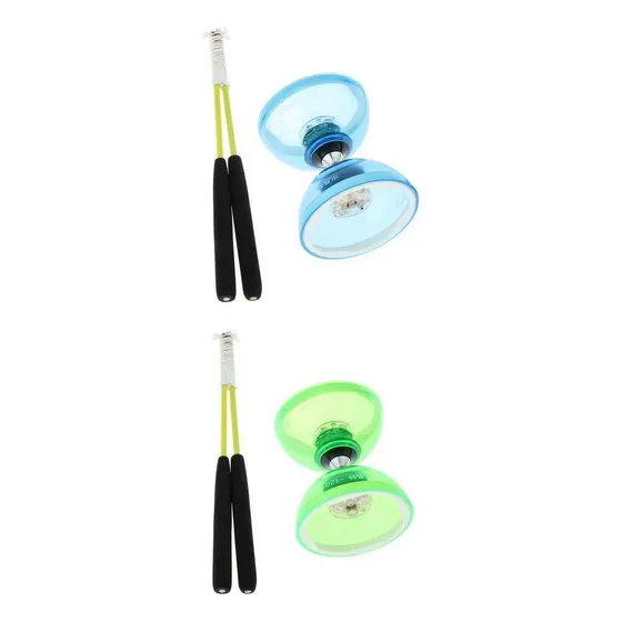 2x 12cm Pro Triple Bearing De Doble Extremo Chino Diabolo