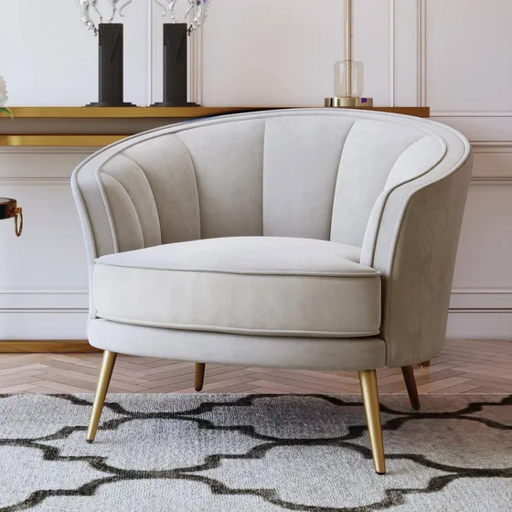 Polib Silla Barril Moderna 29.5 Ancho Comoda Terciopelo