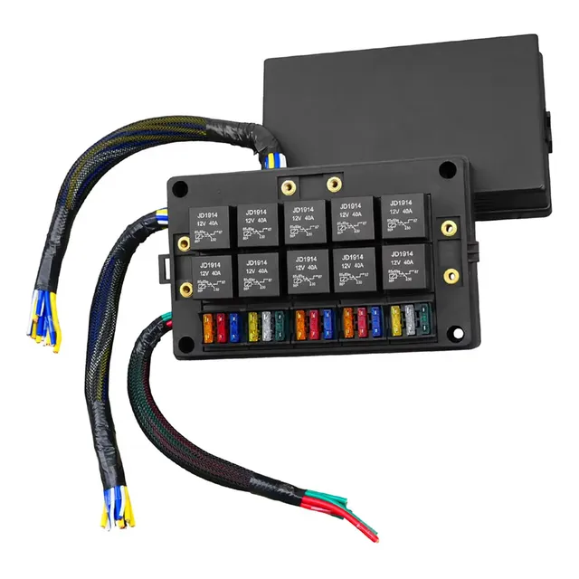 Caja De Fusibles Portafusibles 15 Vias 10 Relay