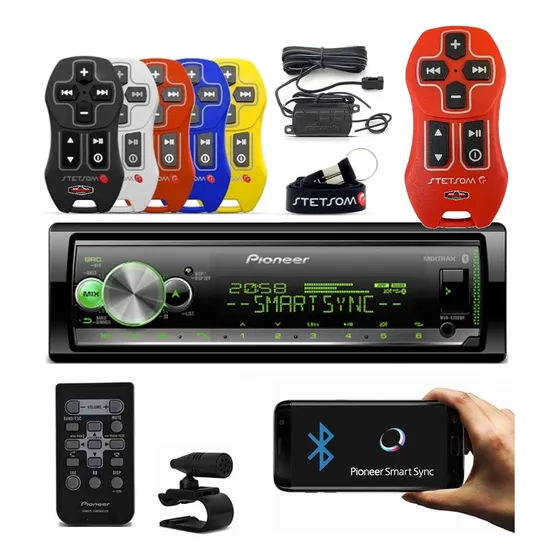 Aparelho Som Pioneer  Pendrive Bluetooth Usb + Controle 200m