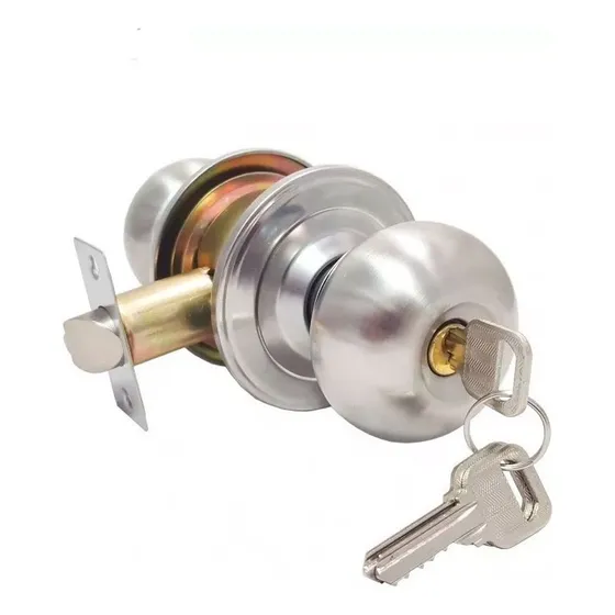 Cerradura Pomo Con Llave Puertas Interior Color Gris