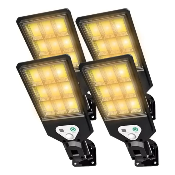 Pack 4 Focos Led Exterior Con Sensor Reflector Solar