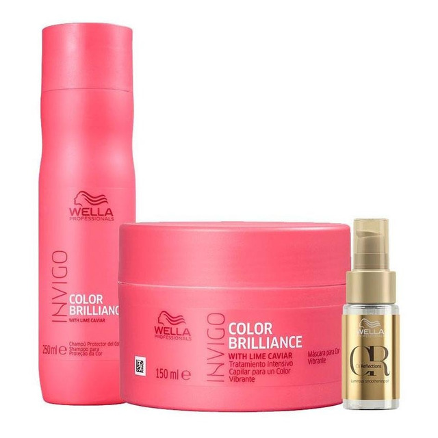 Kit Wella Pro Inv Brilliance Sh 250 + Masc 150 + Oil 30 Kit Wella Pro Inv Brilliance Sh 250 + Masc 150 + Oil 30