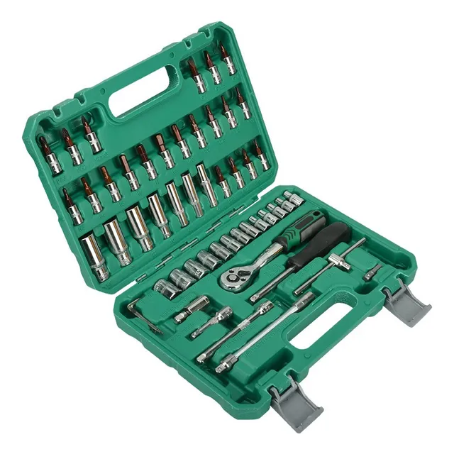 Juego De Copas Y Puntas 53 Piezas Cuadrante De 1/4 Mecanica