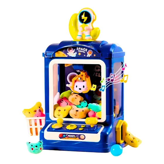 Mini Máquina De Ursinhos Pelúcia Jogo Garra Arcade Cor:azul Unica