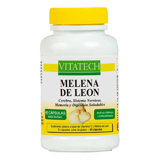 Vitatech Melena De León 1000 Mg 60 Cápsulas Nutricional Sabor Sin Sabor