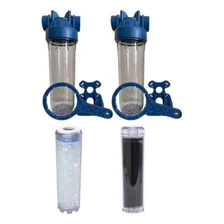 Kit Contenedores + Cartucho Polifosfato Y Carbón Activado 10
