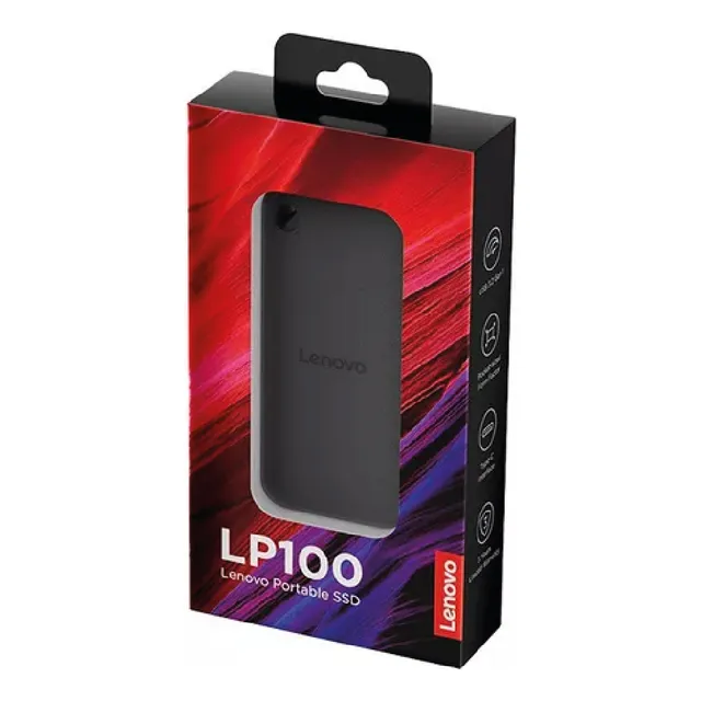 Disco Sólido Ssd Externo Lenovo Lp100 Lasd5447 2tb Negro