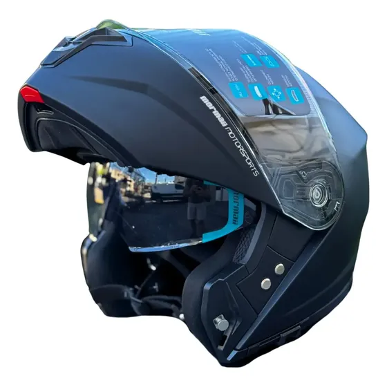 Capacete Mormaii V1 Articulado Escamoteável Solid Preto Fosc — foto 2