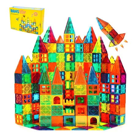 Vdq Blocos Magnéticos 130 Peças Brinquedo Educativo 130