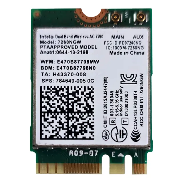 Placa Wifi Intel Wireless 7260 2.4 Ghz7260ngw