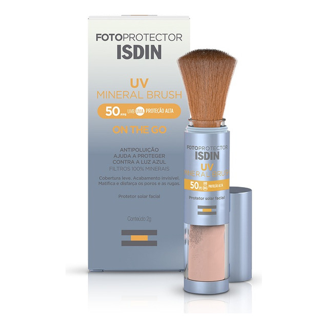 Protetor Solar Facial Mineral Em Pó E Sem Cor Uv Brush Fps 50 2g Isdin Protetor Solar Facial Mineral Em Pó E Sem Cor Uv Brush Fps 50 2g Isdin