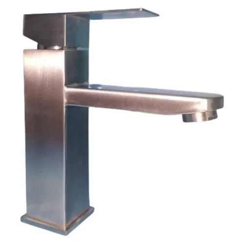 Griferia Monomando Para Lavamanos Acero Inox Mate 1583b
