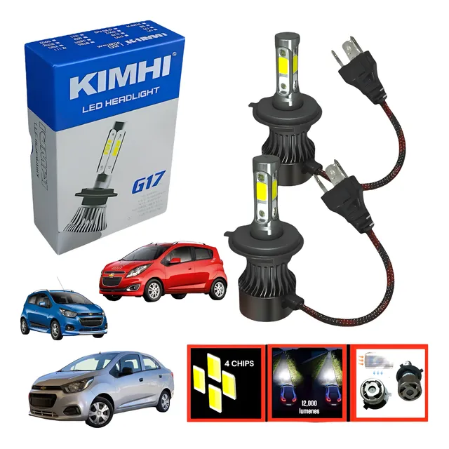 Faros Hiperled H4 Altas Y Bajas 8000lm 3 Caras Spark Beat