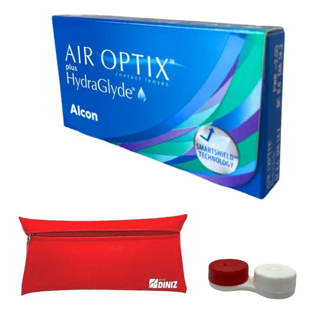 Lentes De Contato Air Optix Plus Hydraglyde Alcon + Brinde