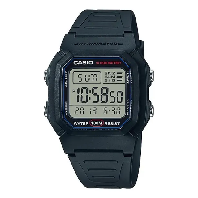 Reloj pulsera Casio Digital con correa de resina color negro - fondo blanco