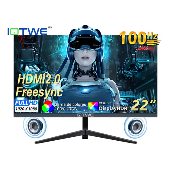 Monitor Gamer Iotwe H24t09p Full Hd 22’’ Ips 100 Hz Hdmi 2.0 Vga Negro Altavoces Integrados De 6w Freesync Hdr 127V