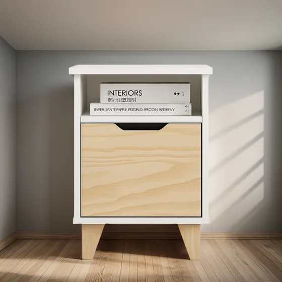 Mesas De Luz Melaminico 18mm Madera Nordica Dormitorio