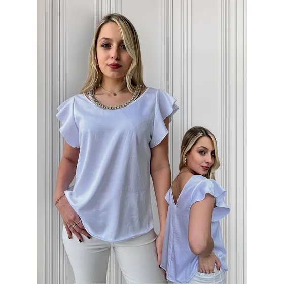 Blusa  Fiesta Mujer Con Brillo Y Piedras Talles Grandes