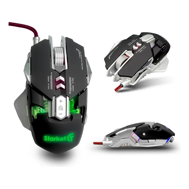 Mouse Gamer Rgb 7 Botones 3200dpi 4 Niveles Ajustables