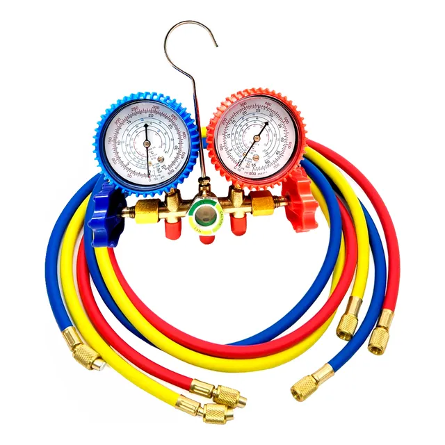 Kit Manometros Manifold R134a R22 R12 Refrigeracion 3 Vias