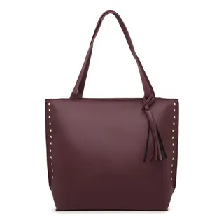 Bolsa Sacola Feminina Grande Trabalho Estilosa Com ZĂper Cor Vinho Desenho Do Tecido Liso Bolsa Sacola Feminina Grande Trabalho Estilosa Com ZĂper Cor Vinho Desenho Do Tecido Liso