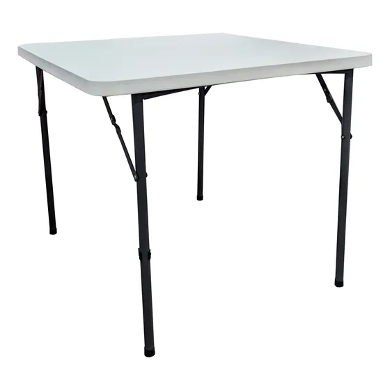 Mesa Plegable Cuadrada 86x86x74cm Blanca Powerfik