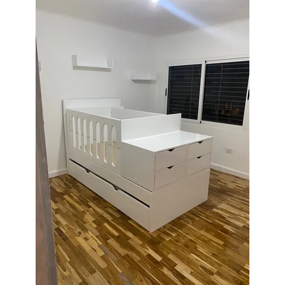 Cama Cuna Que Se Convierte En Cama Individual Doble Y Escrit