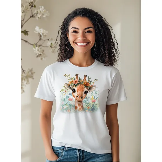 Camiseta Blusa Giraffe Girafinha Girafa 25