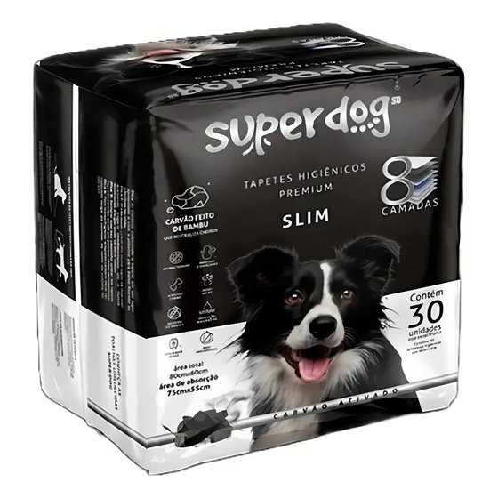 Tapete Higiênico Super Dog Premium Slim Carvão Ativado 30un