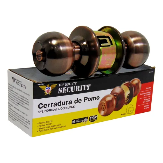 Cerradura De Pomo Boton Cobre Security