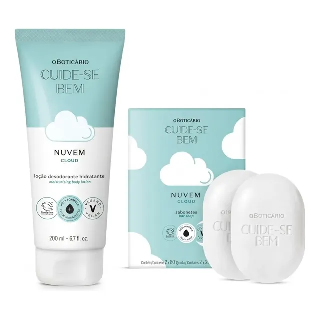 Combo Cuide-se Bem Nuvem: Loção Corporal 200ml + Sabonete Em