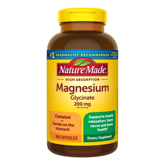 Suplemento De Glicinato De Magnesio Nature Made 200 Mg 180 C