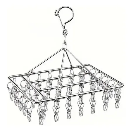 2pcs Varal Para Roupa Íntima Com 80pregadores Meia Cueca Prateado