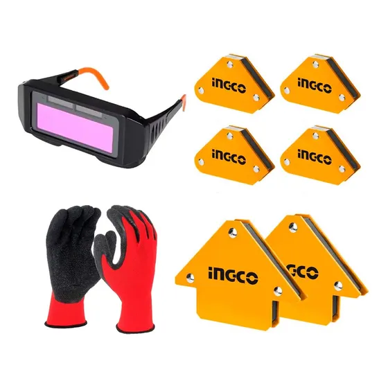 Lentes Soldar + Escuadra Magnética Ingco + Guantes Protector