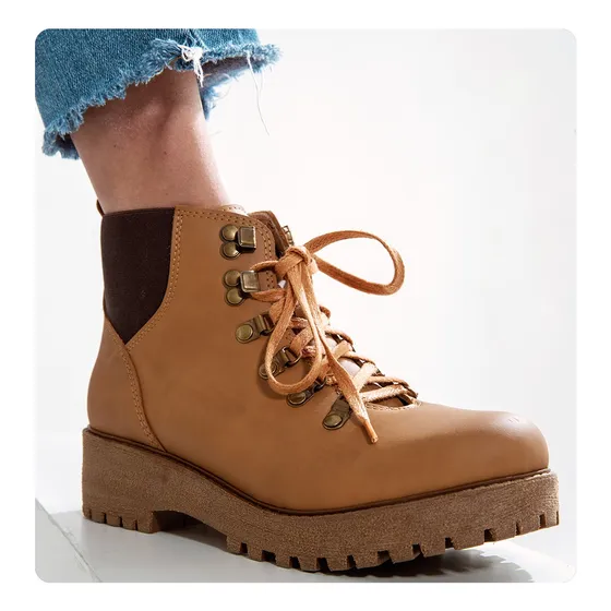 Botas Borcegos Mujer Alpino Cuero Cordones Urbano Citadina