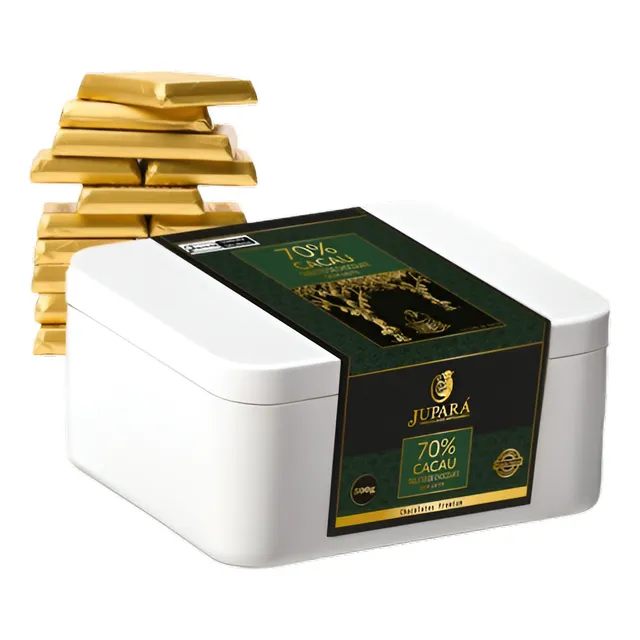 Mini Barras De Chocolate - 70% Cacau, Sem Leite - 500g