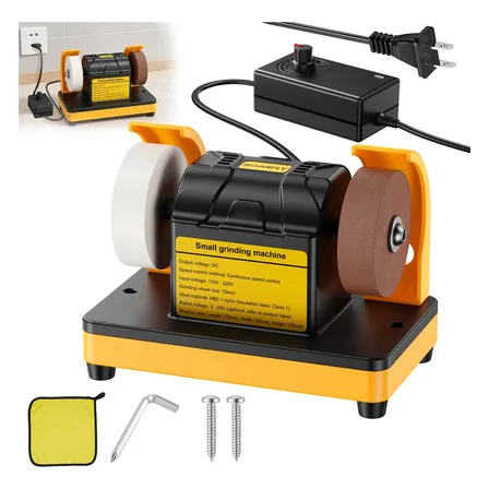 Esmerilhadeiras De Bancada Mini Moedor Politriz Elétricas Amarelo 220v