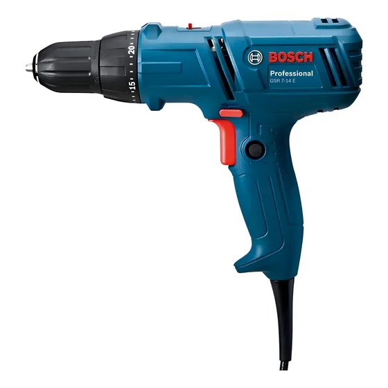 Taladro atornillador eléctrico de 10mm Bosch GSR 7-14 E 400W + accesorio con caja de cartón 220V