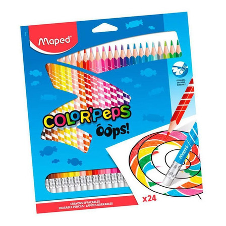 Lápis De Cor Color Peps Apagável 24 Cores Maped Lápis De Cor Color Peps Apagável 24 Cores Maped