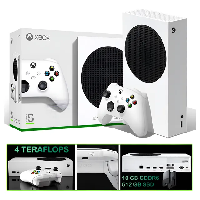 Consola Xbox Serie S Blanco 512gb 4tflops Y Sdram 10gb Gddr6 Blanco