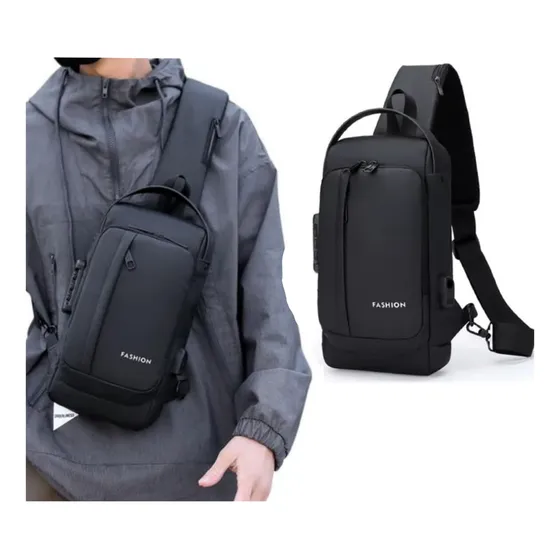 Bolso Bandolero Cruzado Puerto Usb Caballero