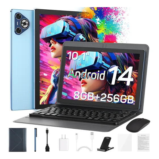 Tablet Pad 10.1 Hd Wifi 8gb+256gb Teclado Mouse Android 14