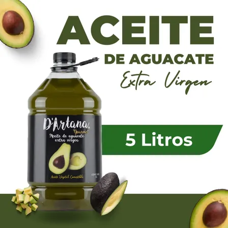 Aceite De Aguacate Extra Virgen 5 Litros Marca D'artana
