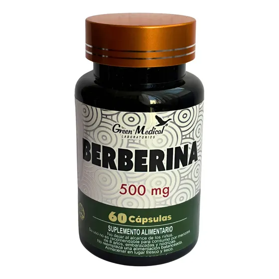 Berberina Green Medical 60 Cápsulas 500mg Sin Sabor Metabolismo Salud | Cuotas sin interés