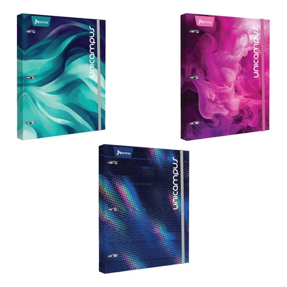 Carpeta Tamaño Carta Durabook Norma Unicampus Pack Con 3pz Colores