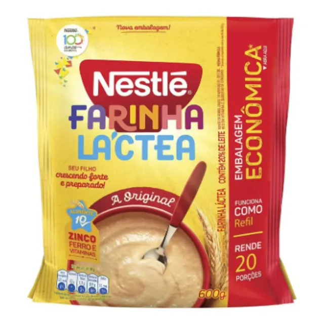 Farinha Láctea Nestlé Tradicional 600g Kit 2 Unidades