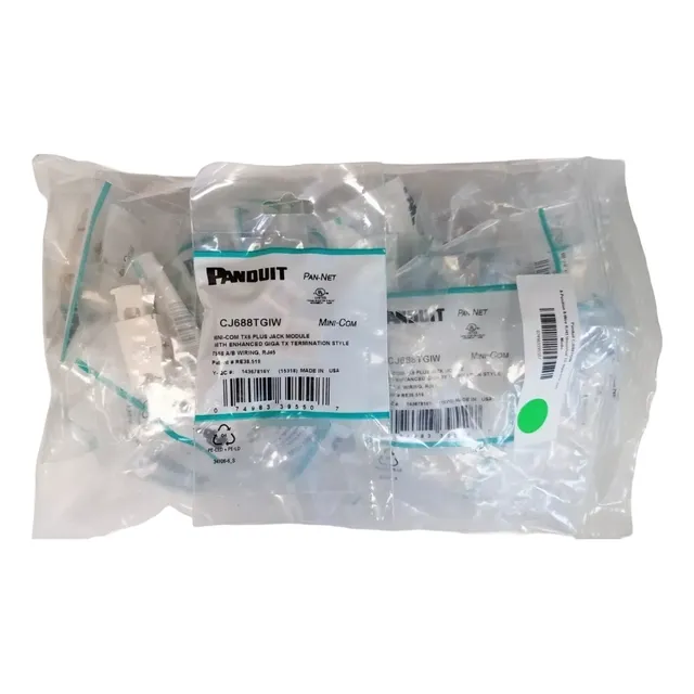 Jack Panduit Cat6 Blanco, Cj688tgiw Caja 50 Pz
