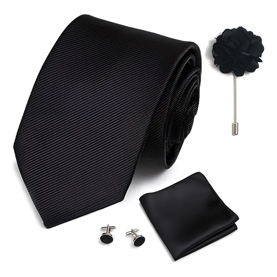 Corbata Hombre,corbata + Boutonniere + Pañuelo + Gemelos